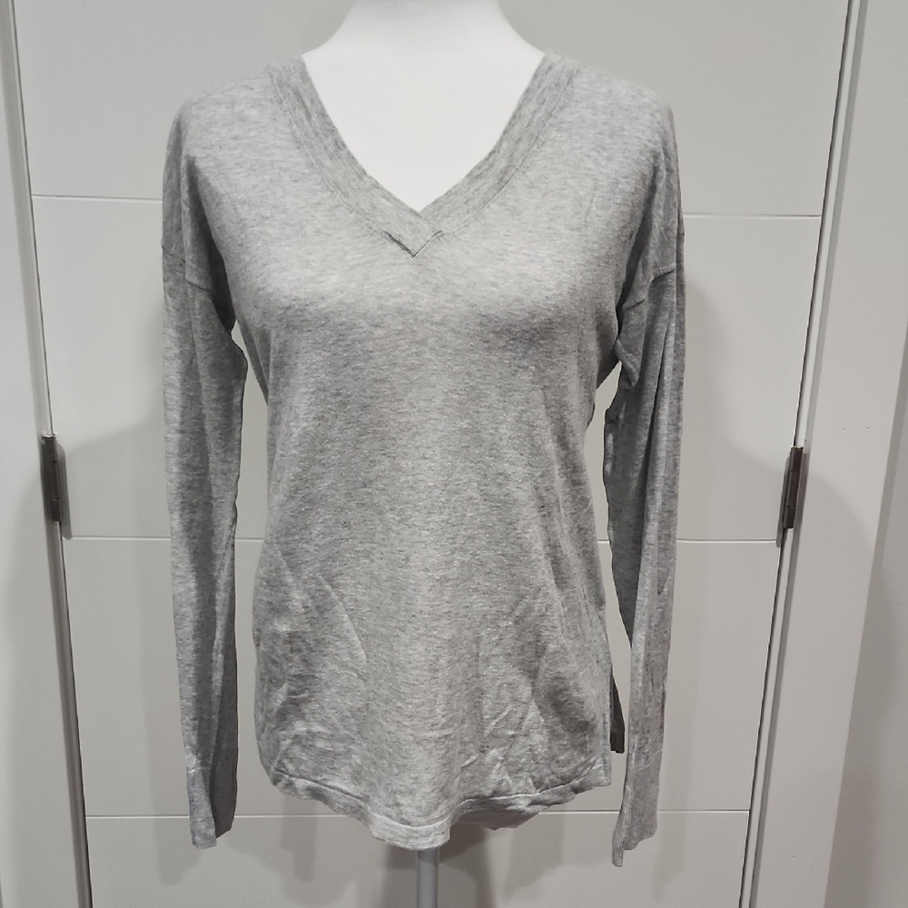 Nautica Gray Fitted Long Sleeve Tee